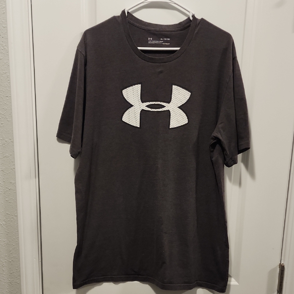 Under Armour Charcoal Tee with White Emblem
